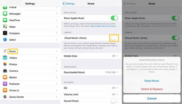 how to upload music from ipad to icloud music library