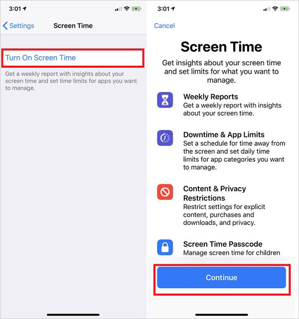 enable ios 12 screen time