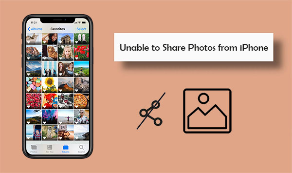 unable to share photos on iphone