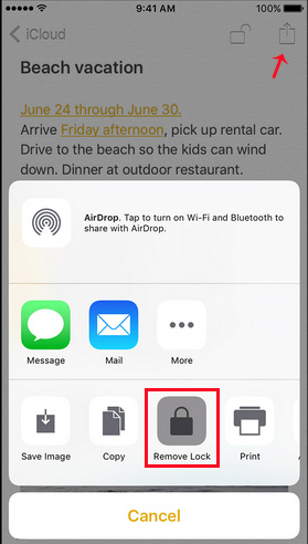 unlock iphone notes
