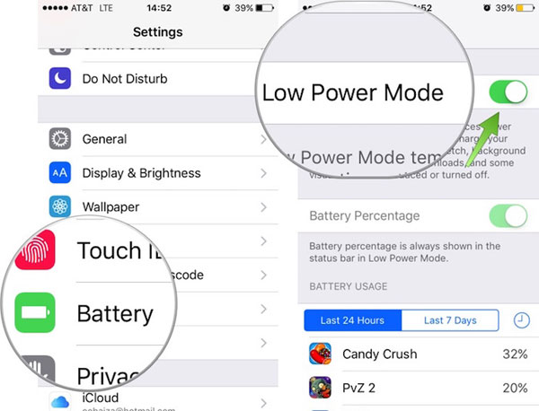 turn off low power mode