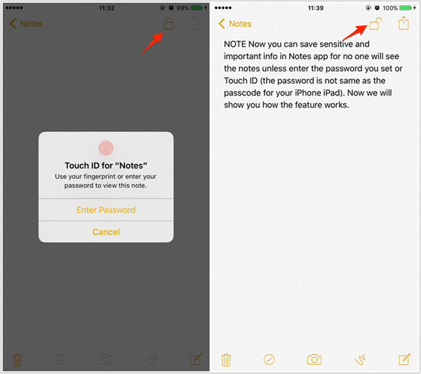 view locked notes on iphone