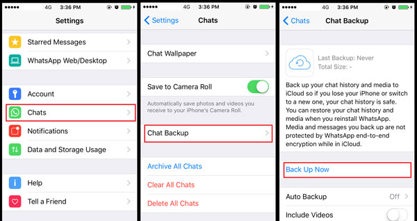 back up iphone whatsapp to icloud