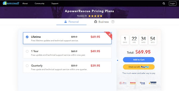 how much does apowerrescue cost