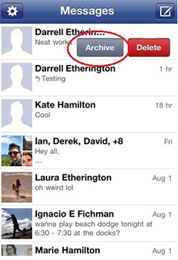 how to archive facebook messages on iphone