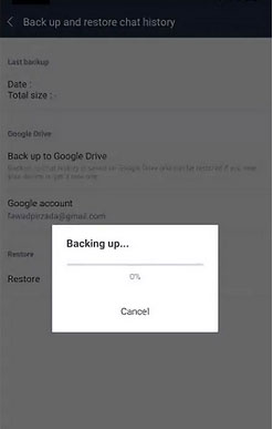restore line chat on android with google drive