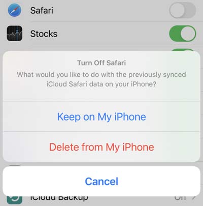 check icloud settings if iphone bookmarks disappeared
