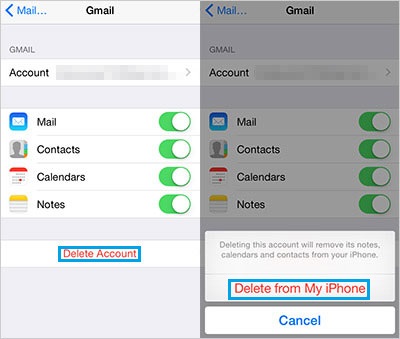 remove google account from iphone