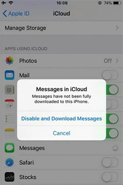 how to retrieve messages from icloud messages