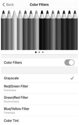 disable grayscale feature on iphone