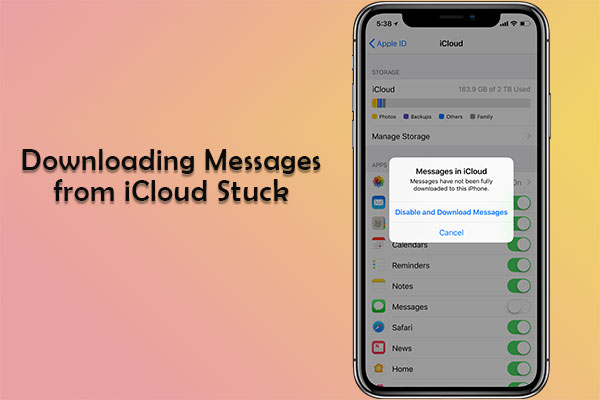 downloading messages from icloud stuck