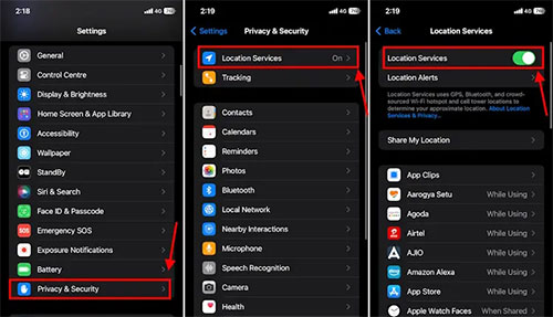 enable location services