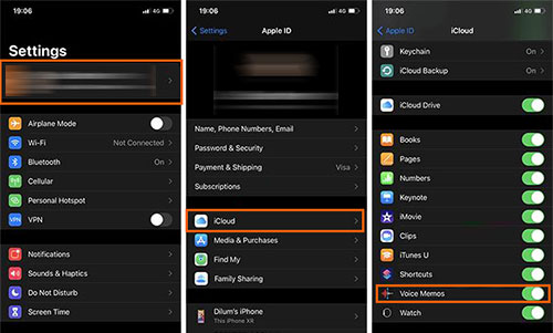 keep voice messages to icloud drive
