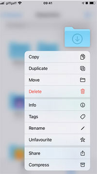 delete files on iphone in files app