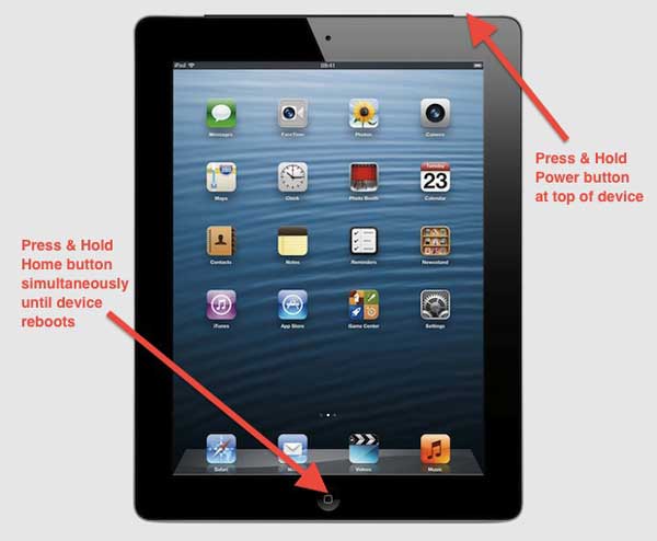 force restart ipad to fix ipad unable to restore or update