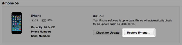 format iphone via itunes