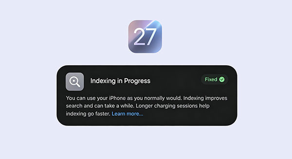 indexing in progress ios 27