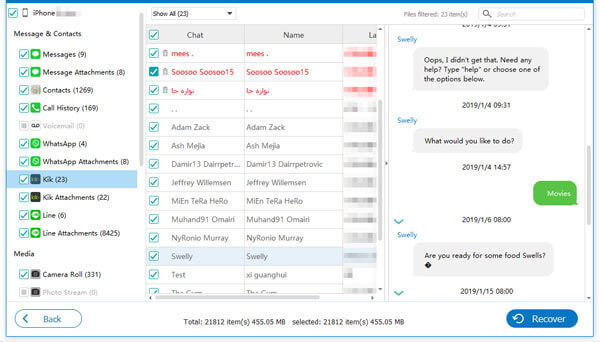 how to retrieve deleted kik messages on iphone with iphone data recovery