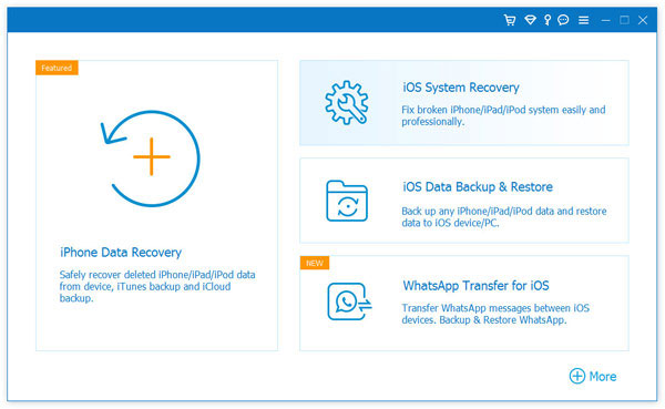 the main screen of the ios system recovery