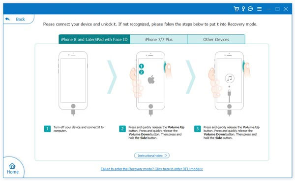 put iphone into recovery or dfu mode