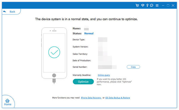 select standard mode to optimize iphone