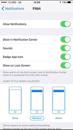 check notifications settings for mesages