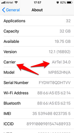 update carrier settings