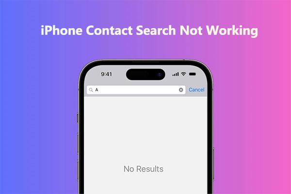 iphone contact search not working
