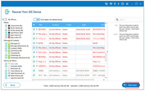 how to recover permanently deleted notes iphone via iphone data recovery