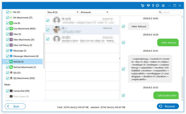 how to recover deleted wechat messages on iphone via iphone data recovery