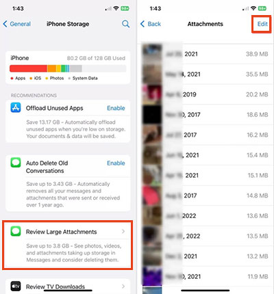 delete sms attachments
