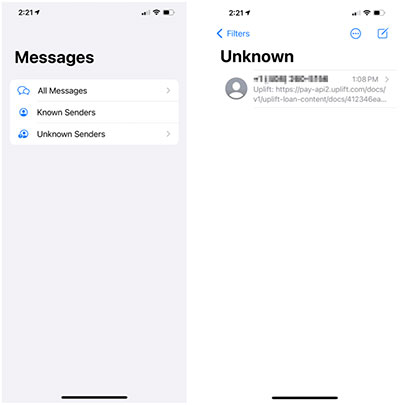 how to find hidden messages on iphone by unkown senders