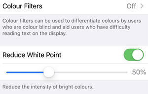 reduce white point to fix apple iphone yellow screen