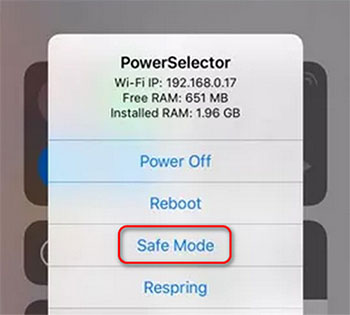 put iphone in safe mode