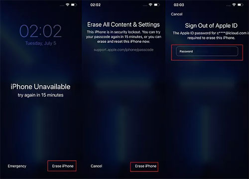 how to unlock iphone via iphone erase feature