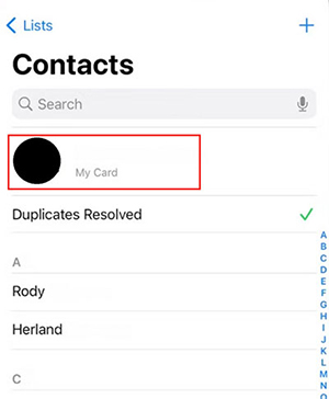 find your phone number in contacts app