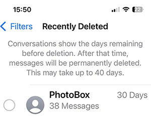 retrieve deleted text messages from iphone recently deleted folder