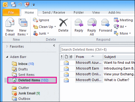 recover deleted contacts from outlook
