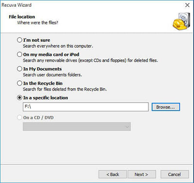 select file location