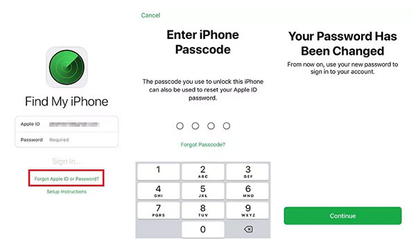 reset apple id with find my iphone