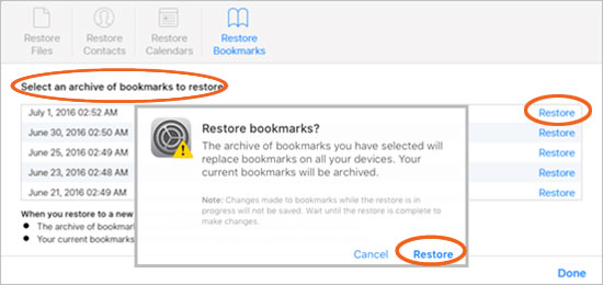 restore deleted safari history on iphone via icloud web