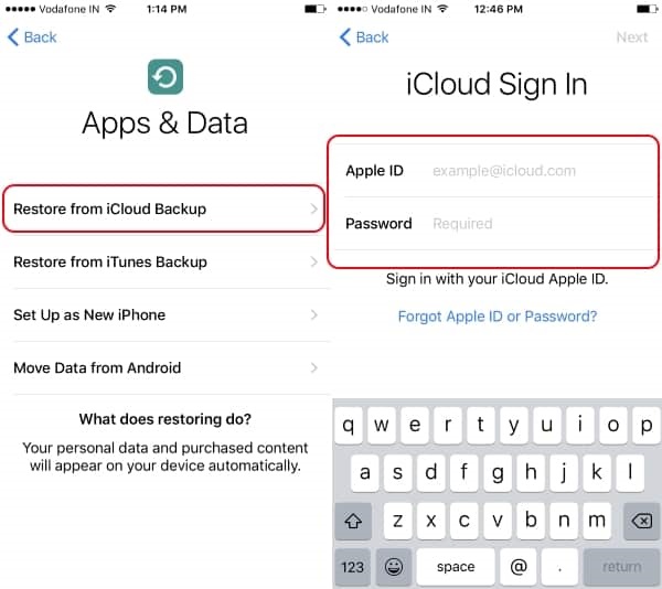 how to recover data after factory reset iphone via icloud