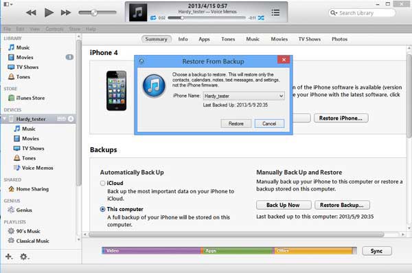 fix iphone screen died by restoring iphone with itunes