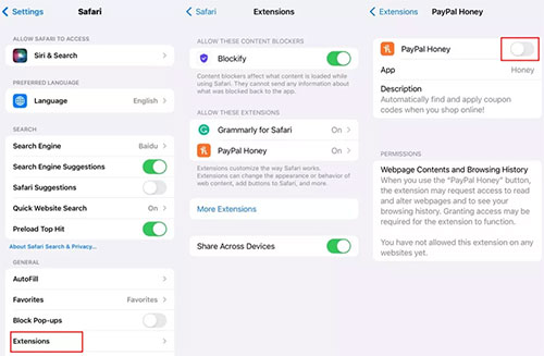 remove problematic extensions