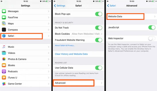 how to see deleted safari history on iphone from settings