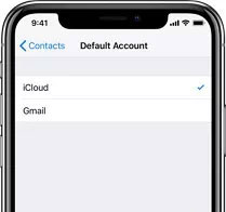 set icloud as default account