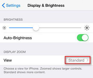 set standard view to take iphone out of zoom mode