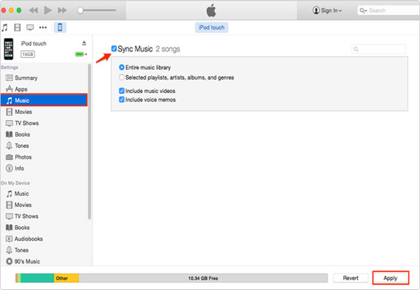 how to move music form itunes to ipod