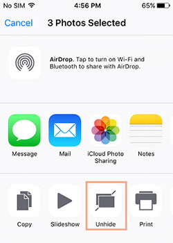 unhide iphone pictures to fix camera roll photos disappeared