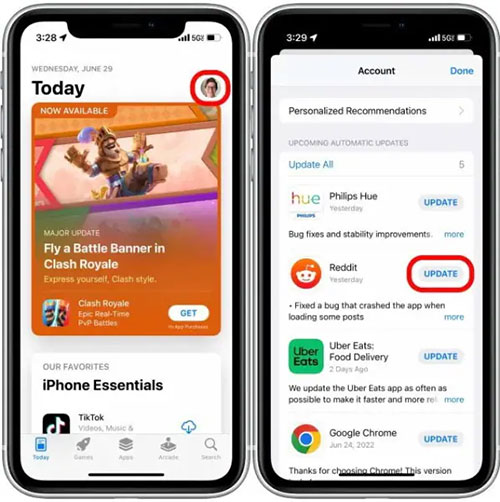 update your gmail app